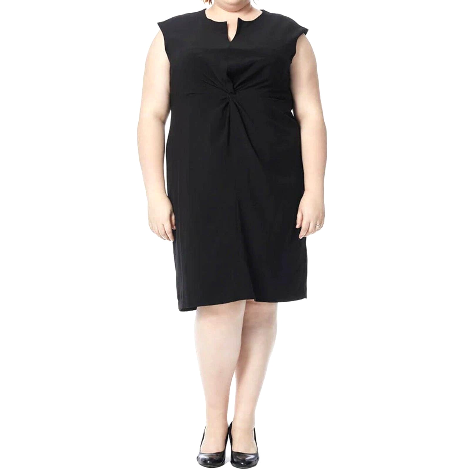 Ralor Crepe Knot Front Surplice Notched Office Cocktail Night Out Dinner Dress